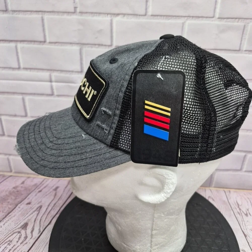 RCR Kyle Busch #8 NASCAR Trucker Cap 3CHI Patch Sponsor Distressed Hat‎